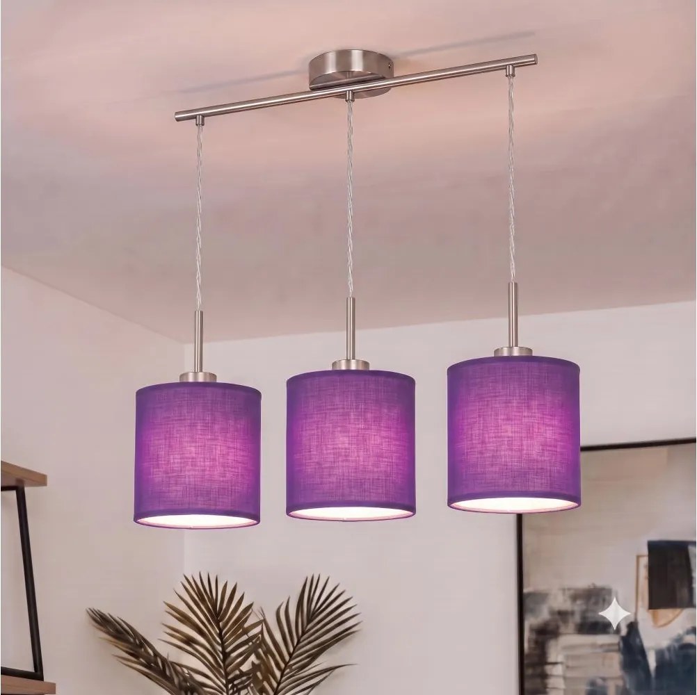 Brilagi - Lustru LED pe cablu NUBILA 3xE27/60W/230V mov