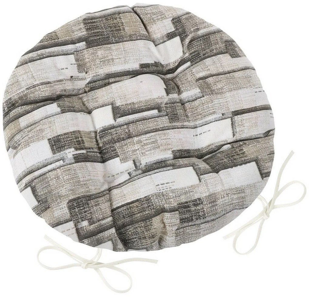 Pernă scaun matlasată rotundă Bellatex EMA Gresie gri, 40 cm