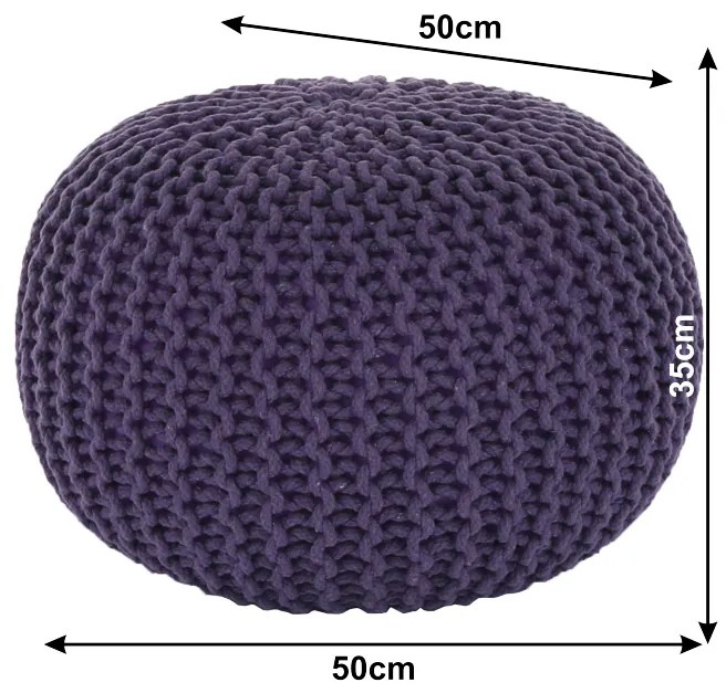 Taburet împletit, bumbac violet, GOBI TYP 2