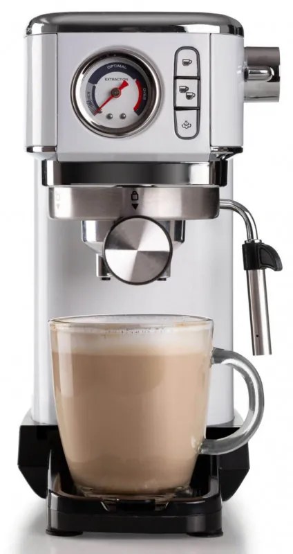 Espressor manual Ariete ESPRESSO SLIM MODERNA 1381/14, 1300W, 15 bar, 1.1 L, Cafea macinata si doze ESE, Alb