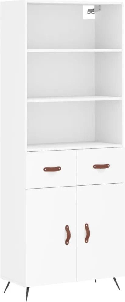 vidaXL Dulap înalt, alb, 69,5x34x180 cm, lemn compozit
