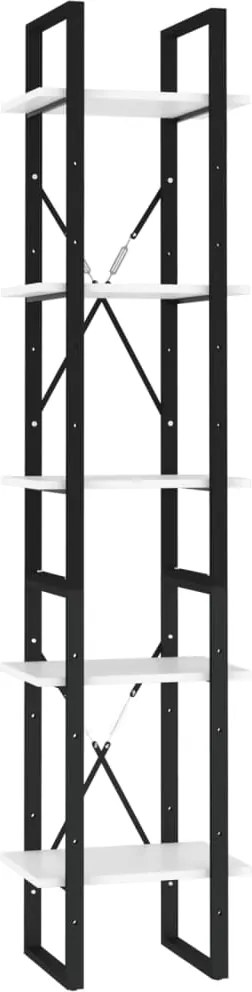 vidaXL Bibliotecă cu 5 rafturi, alb, 40x30x175 cm, lemn prelucrat