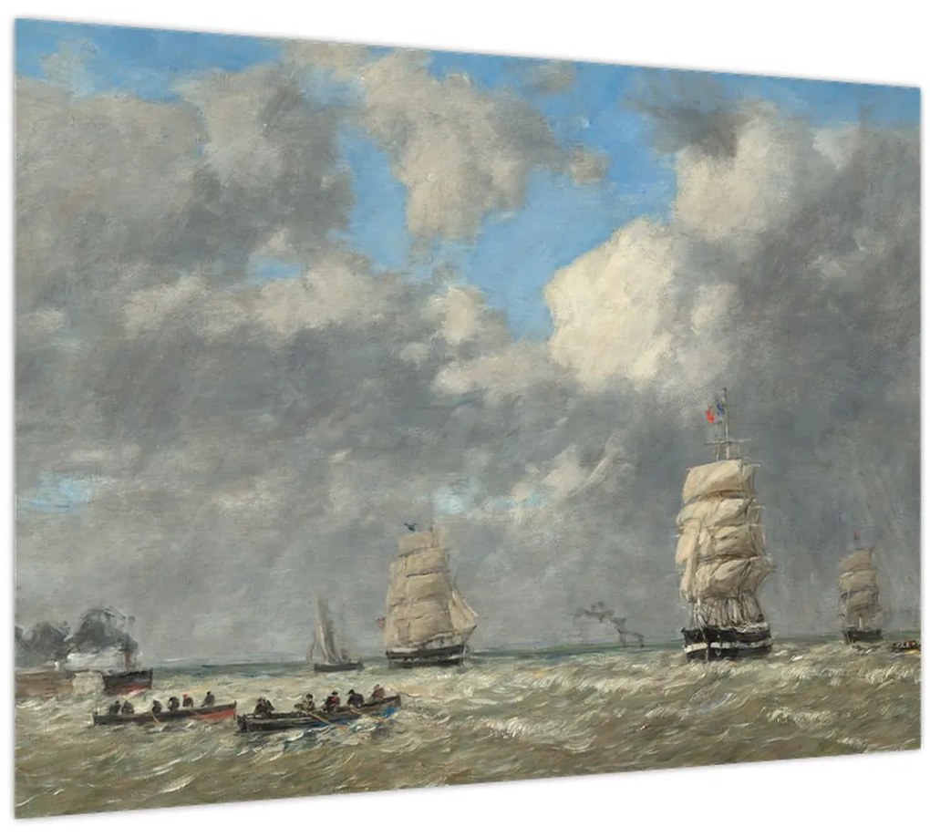 Tablou pe sticlă - Eugène Boudin, Le Havre, reproducere (70x50 cm)