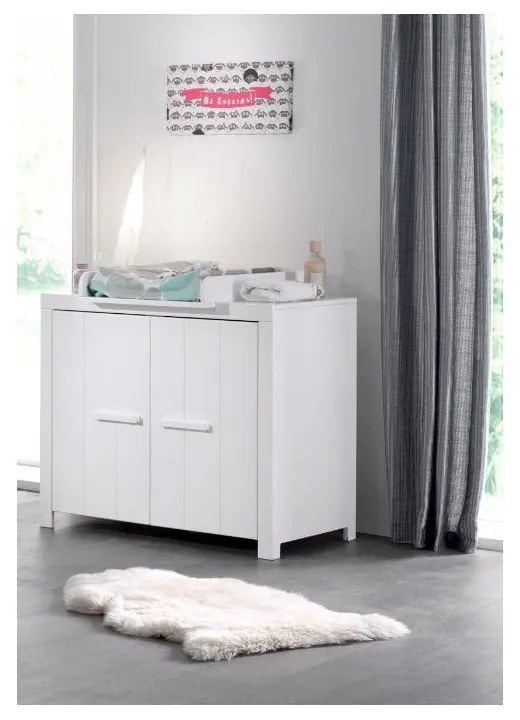 Dulap pentru copii alb din lemn masiv de pin 100x87 cm ERIK – Vipack