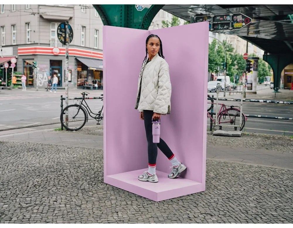 Termos roz din oțel inoxidabil 890 ml IceFlow™ Flip Straw 2.0 Tumbler Cherry Blossom – Stanley