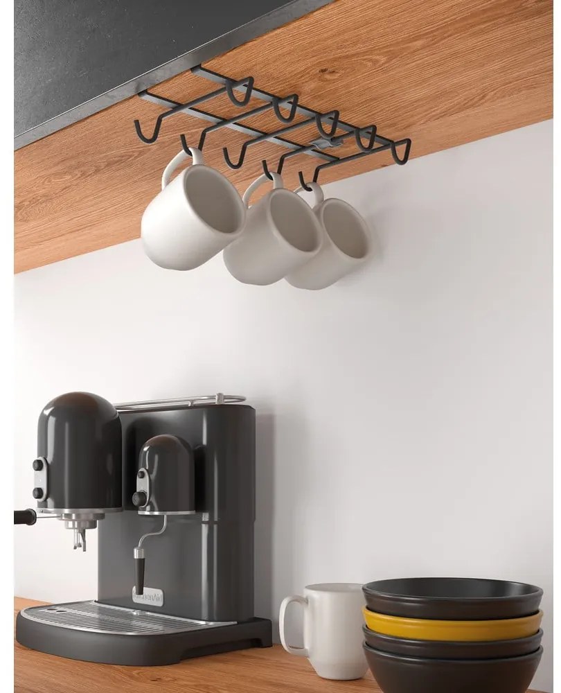 Suport suspendat pentru căni Metaltex My Mug Lava, negru