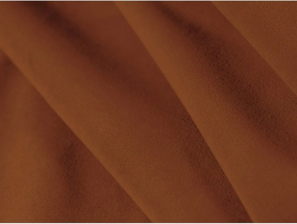 Pat matrimonial teracotă tapițat cu spațiu de depozitare cu somieră 180x200 cm Eric – Micadoni