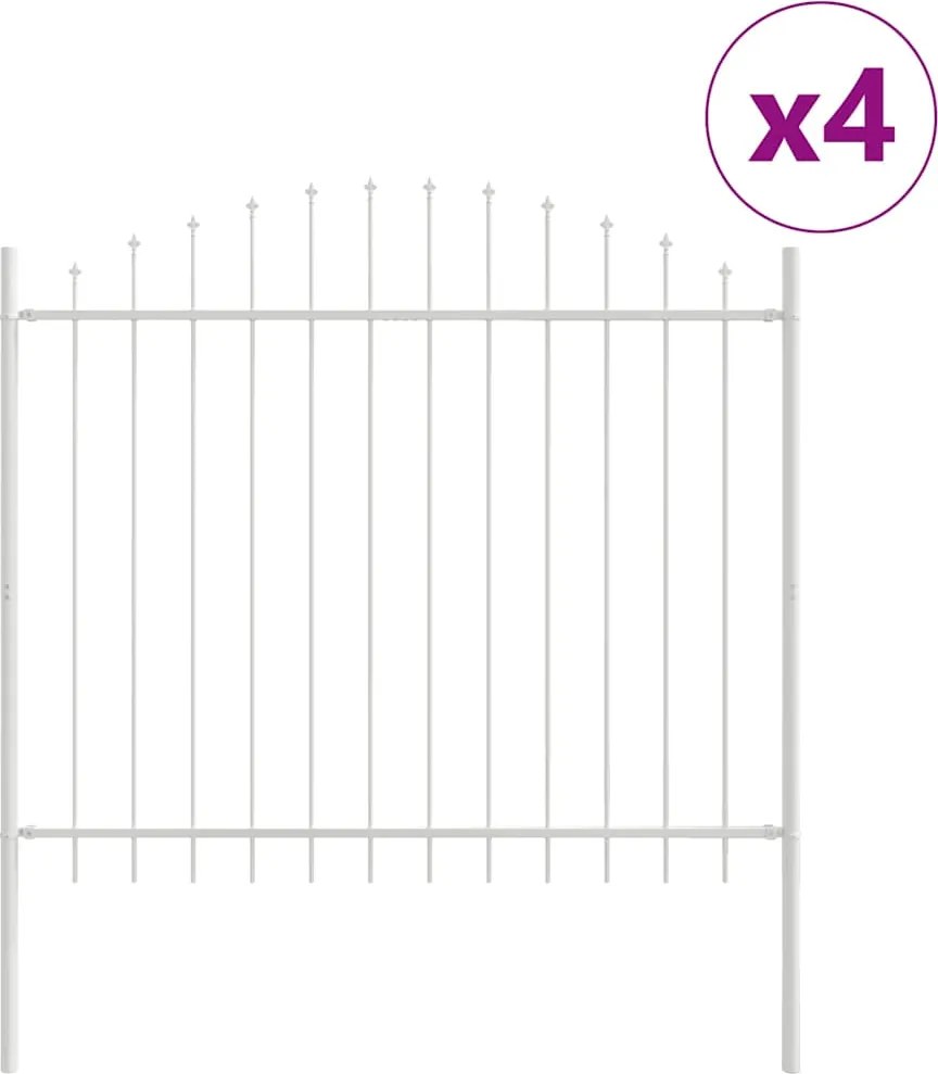 vidaXL Gard de Grădină 4 pcs Alb 170 x 190 cm