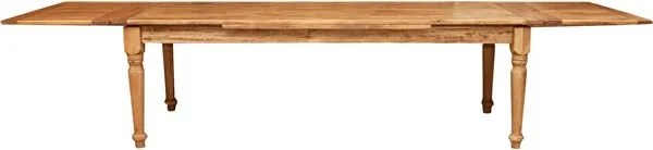 Masa extensibila, L250(380) 100 H80 cm, culoare natur antic, lemn masiv