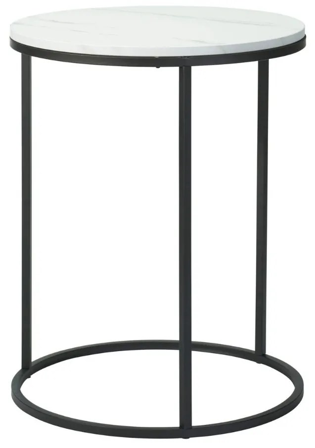 Set 2 măsuțe de cafea Trends4You, metal & MDF, design modern, negru cu alb