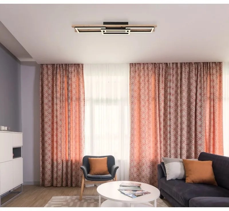 Plafoniera LED design modern ILLA negru, maro 100x13,5cm