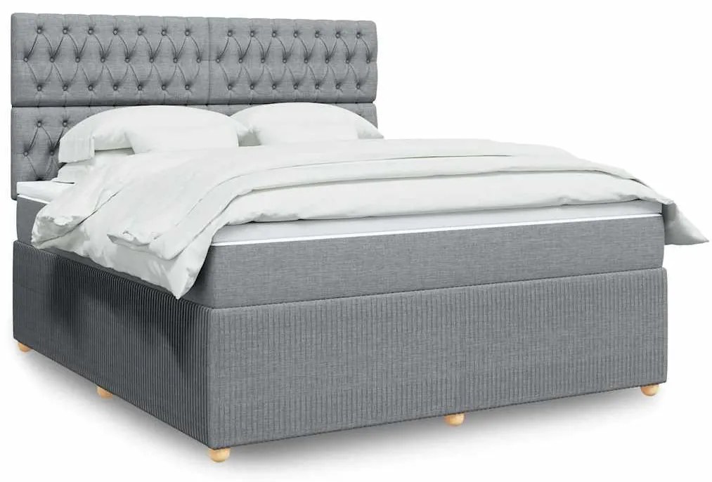 vidaXL Pat continental, gri deschis, 180x200 cm, material textil