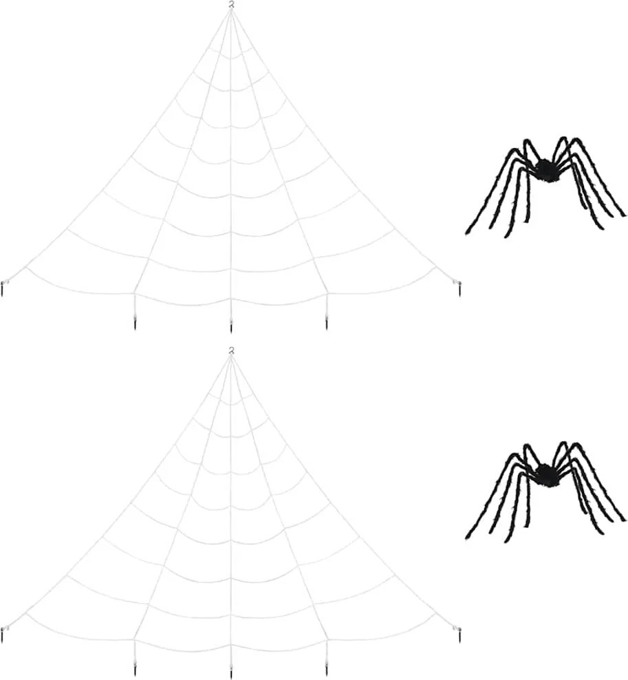 vidaXL Decorațiune de Halloween cu păianjeni și pânze 2 pcs Poliester