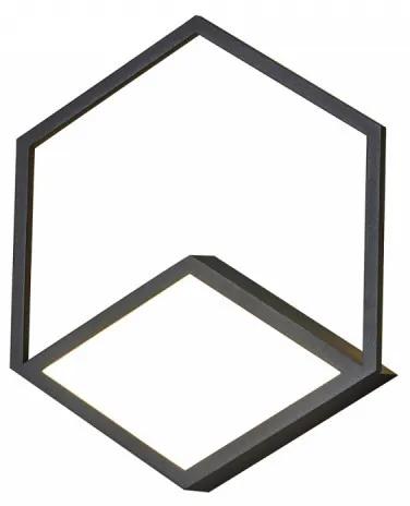 Aplica perete moderna neagra minimalista cub Kubick S