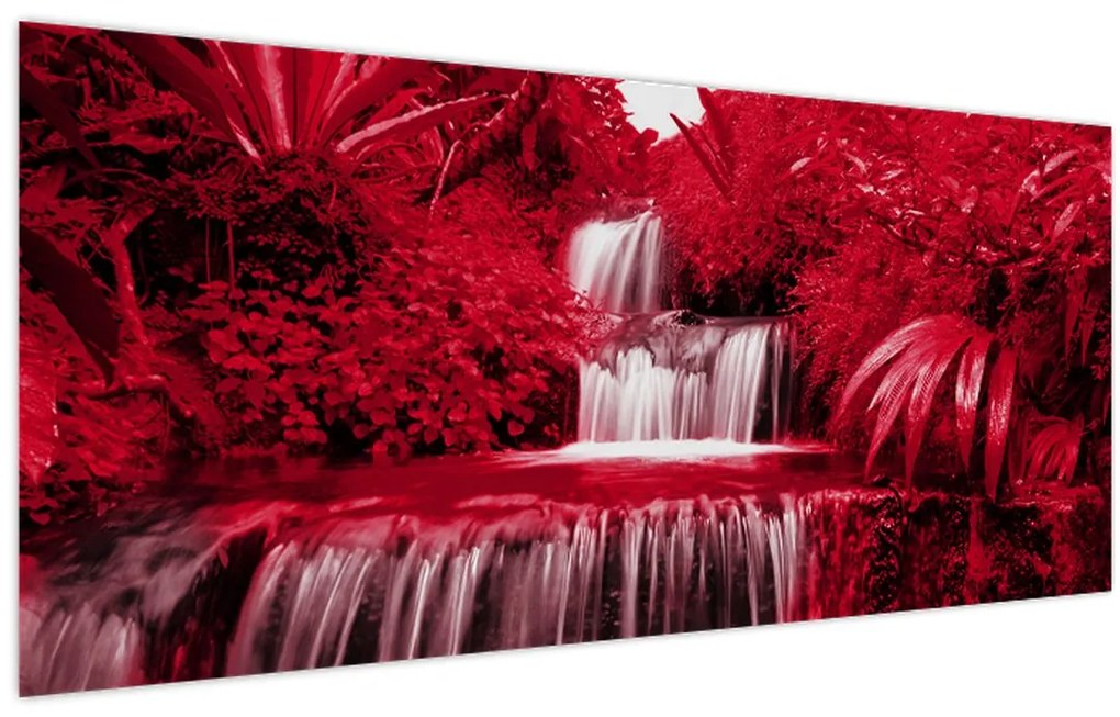 Tablou - Cascade indoneziene în roșu (120x50 cm)