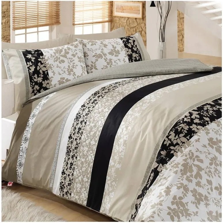 Lenjerie de pat pentru pat dublu cu cearșaf şi 2 feţe de pernă Deborah, 200 x 220 cm