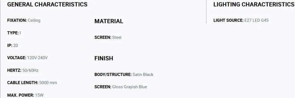 Lustra cu 5 pendule metal TATAWIN S blue