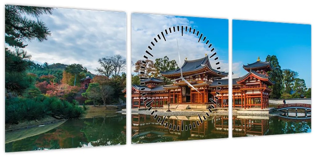 Tablou - Templul Byodo-in, Japonia (cu ceas) (90x30 cm)