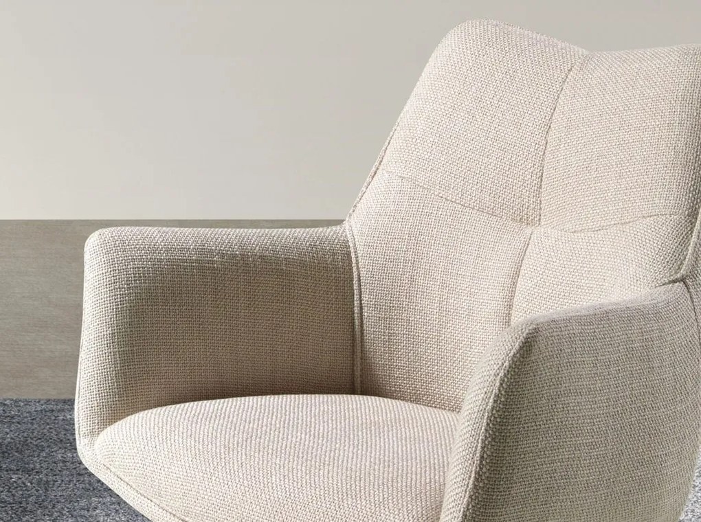 Scaun modern pivotant tesatura Crem