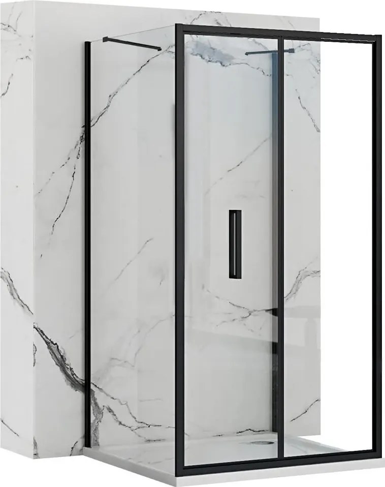 Cabina de dus de perete Rapid Fold 80x80 cm negru