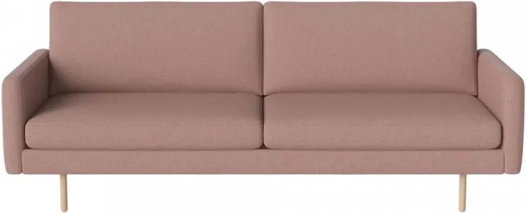 Canapea roz pentru 3 persoane din poliester si lemn Remix Rosa Bolia