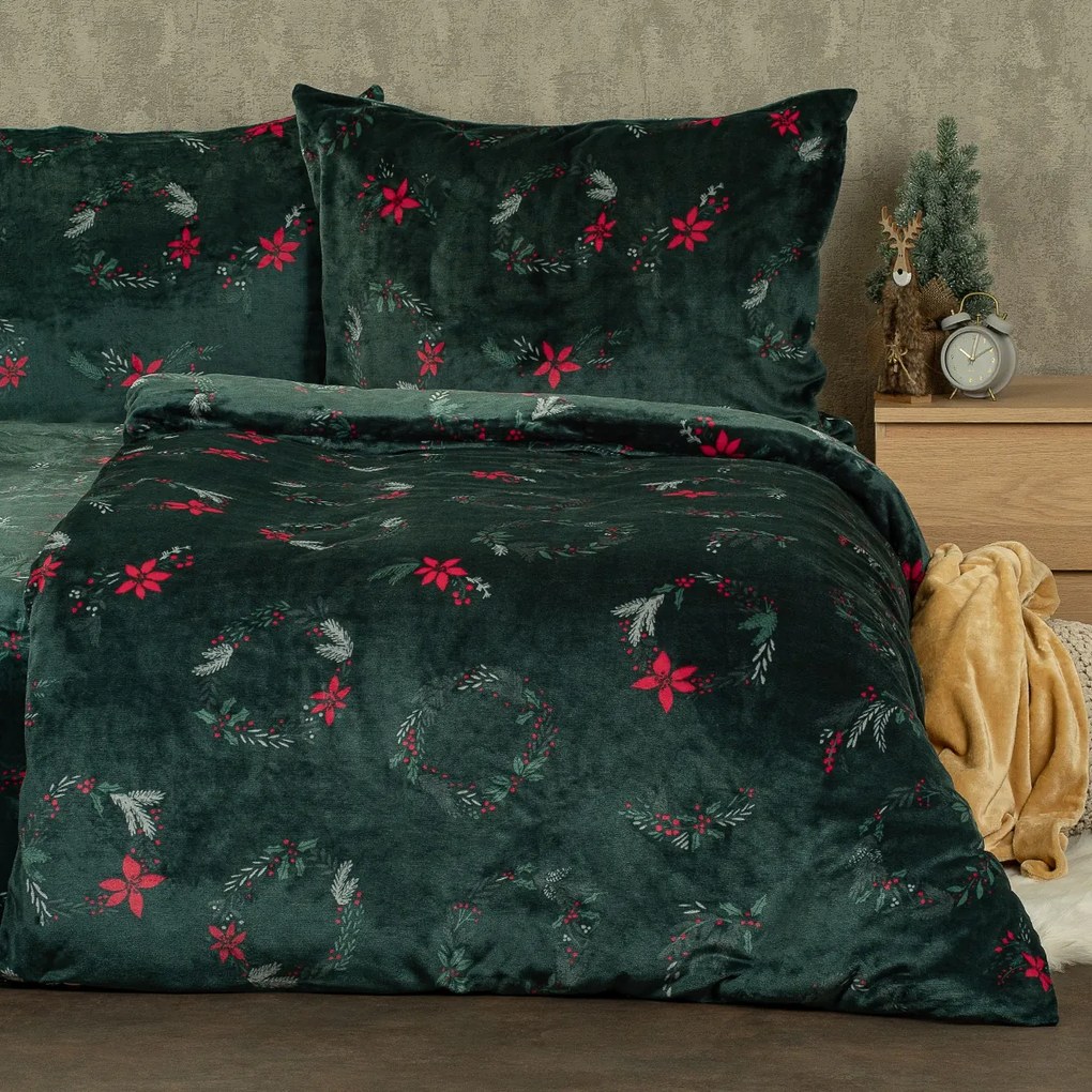 Lenjerie de pat din microflanel 4Home Poinsettia , 140 x 200 cm, 70 x 90 cm, 140 x 200 cm, 70 x 90 cm