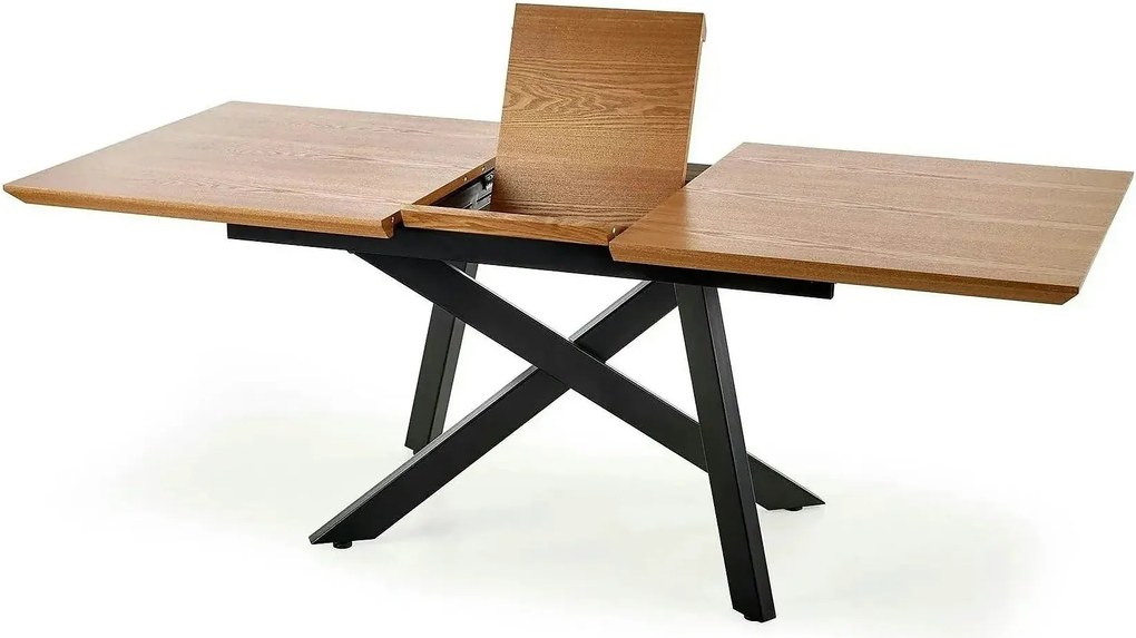 Masa extensibila Capital, stejar auriu/negru, 160/200x90x76 cm