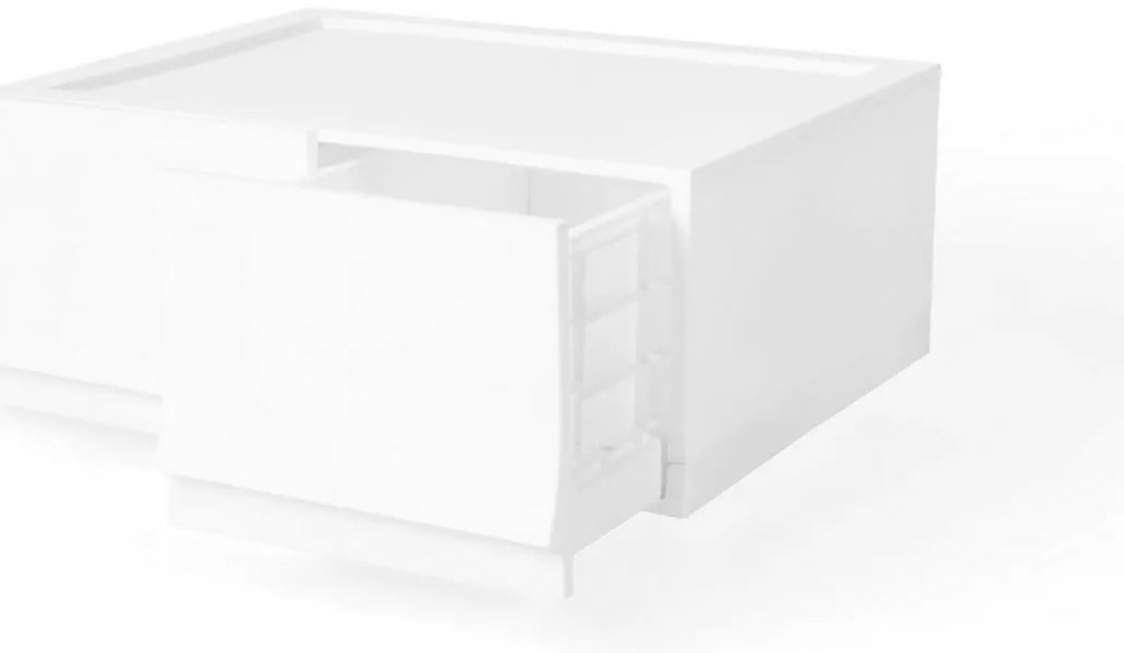 Cutie de depozitare modulară Wave twin Snow fărăroți 54,6 x 43,4 x 22 cm, Larg -  2 sertare
