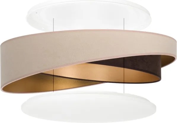 BRILAGI-LED Plafonieră VELVET TWIST LED/24W/230V 4000K Ø 55 cm bej/maro/auriu
