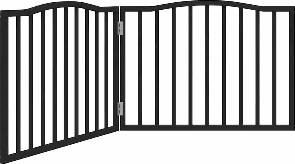 vidaXL Poartă pentru câini pliabilă 2 panouri negru, 160 cm, lemn plop
