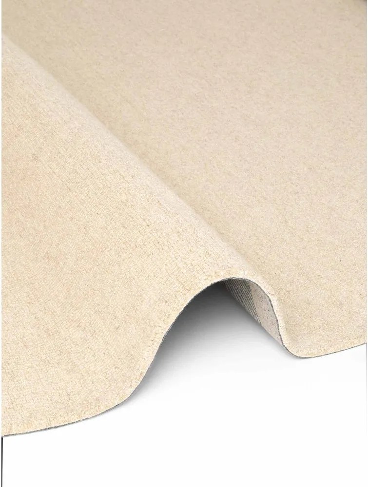 Covor bej țesut manual rotund din lână ø 200 cm Puristic Knots – Elle Decoration