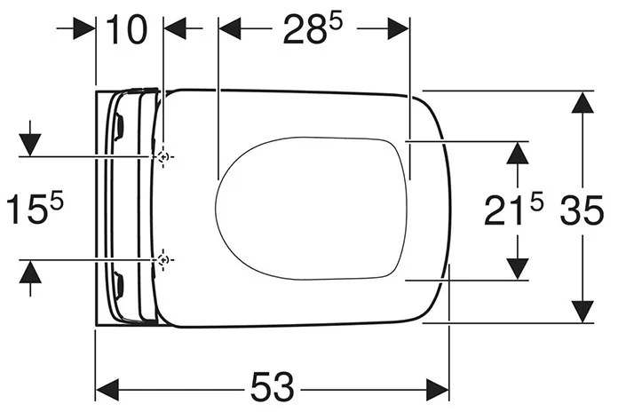 Set vas wc suspendat, Geberit, Selnova Square, rimfree, cu capac soft close și quick release, alb