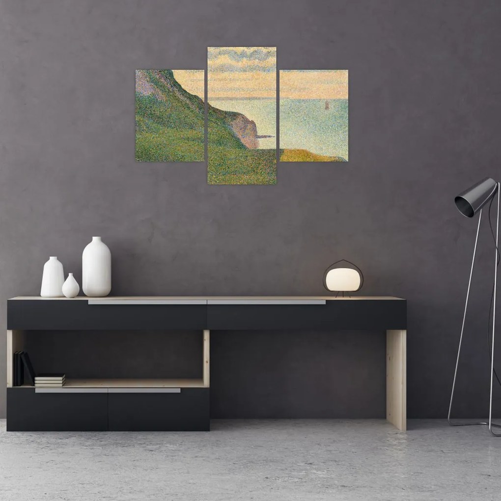 Tablou - Georges Seurat, Seascape at Port-en-Bessin, Normandy, reproducere (90x60 cm)