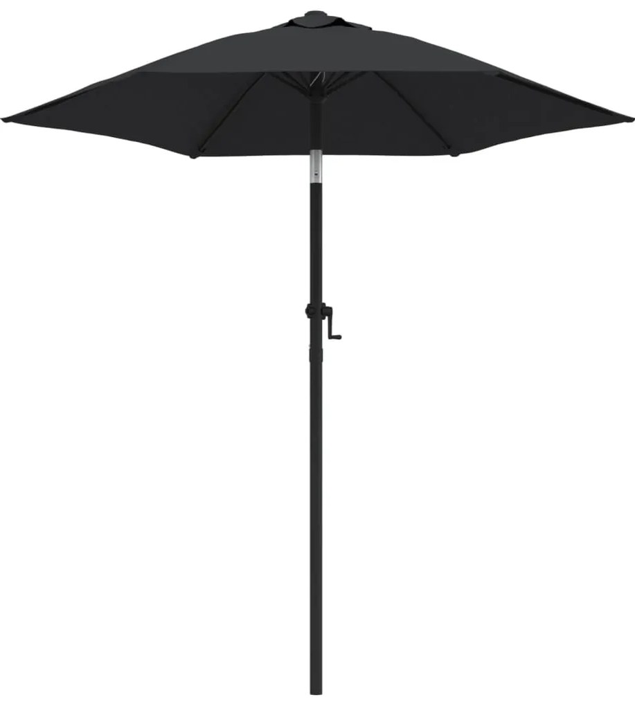 Umbrelă de soare, negru, 200 x 224 cm, aluminiu