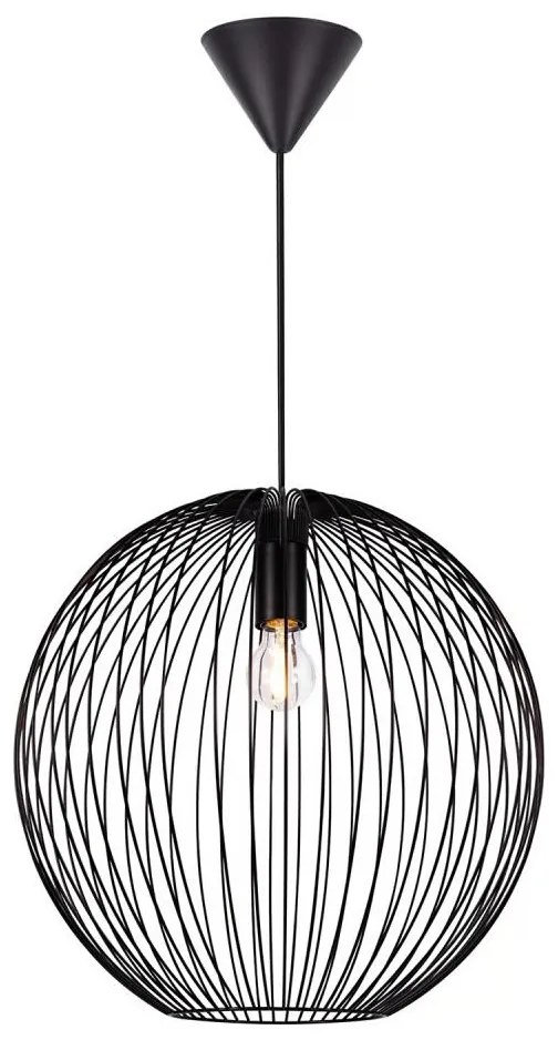 Nordlux - Lustră suspendată pe cablu BERONI, 1xE27/60W/230V, negru