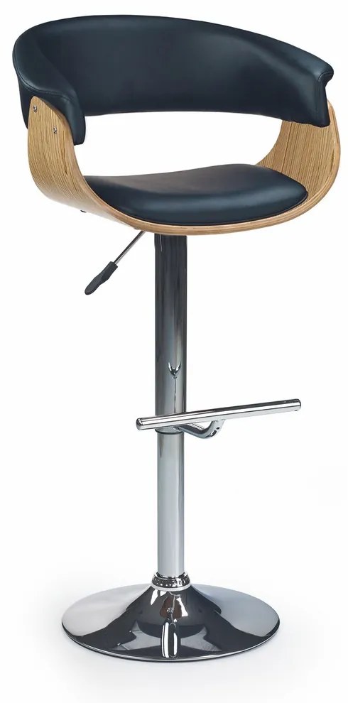 Scaun de bar Clifton, negru/lemn natural
