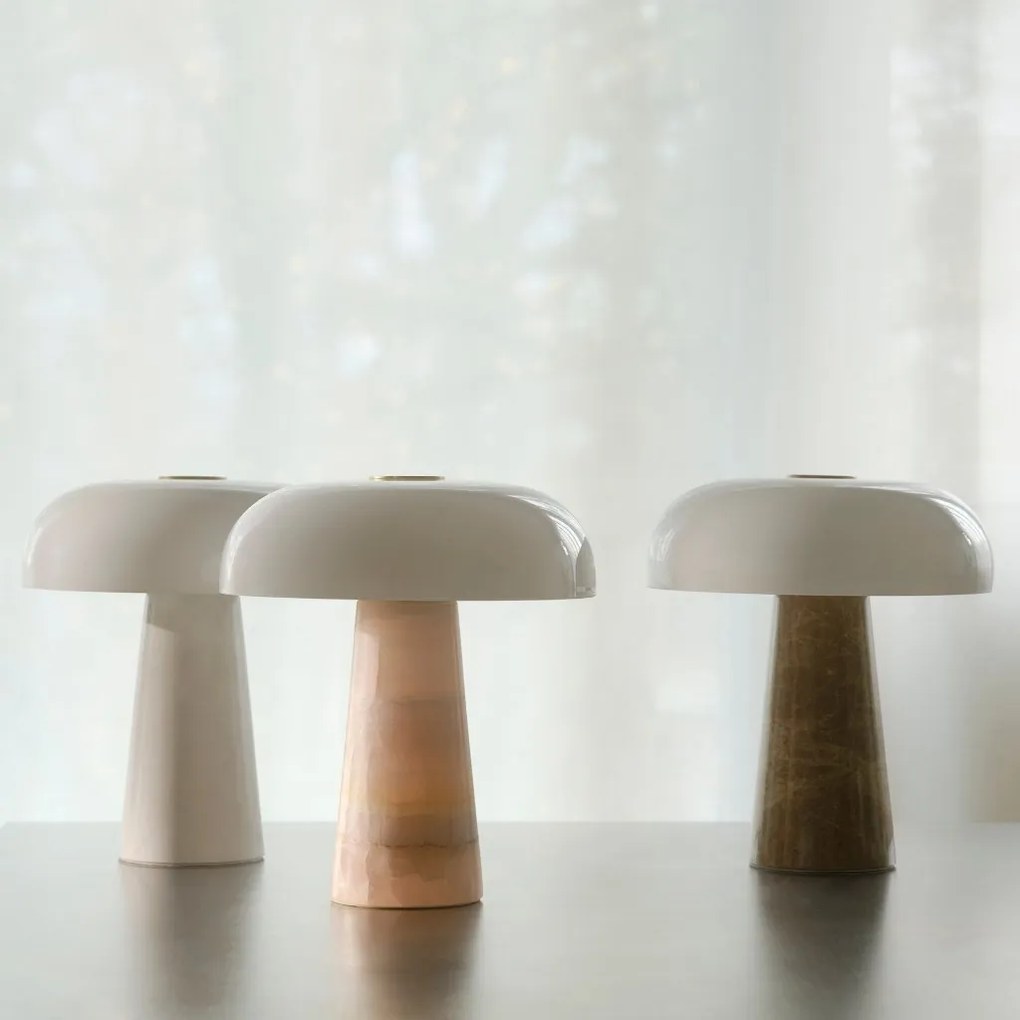 Veioza Design Nordic Minimalist, Marmura, Sticla, Glossy Mini alb