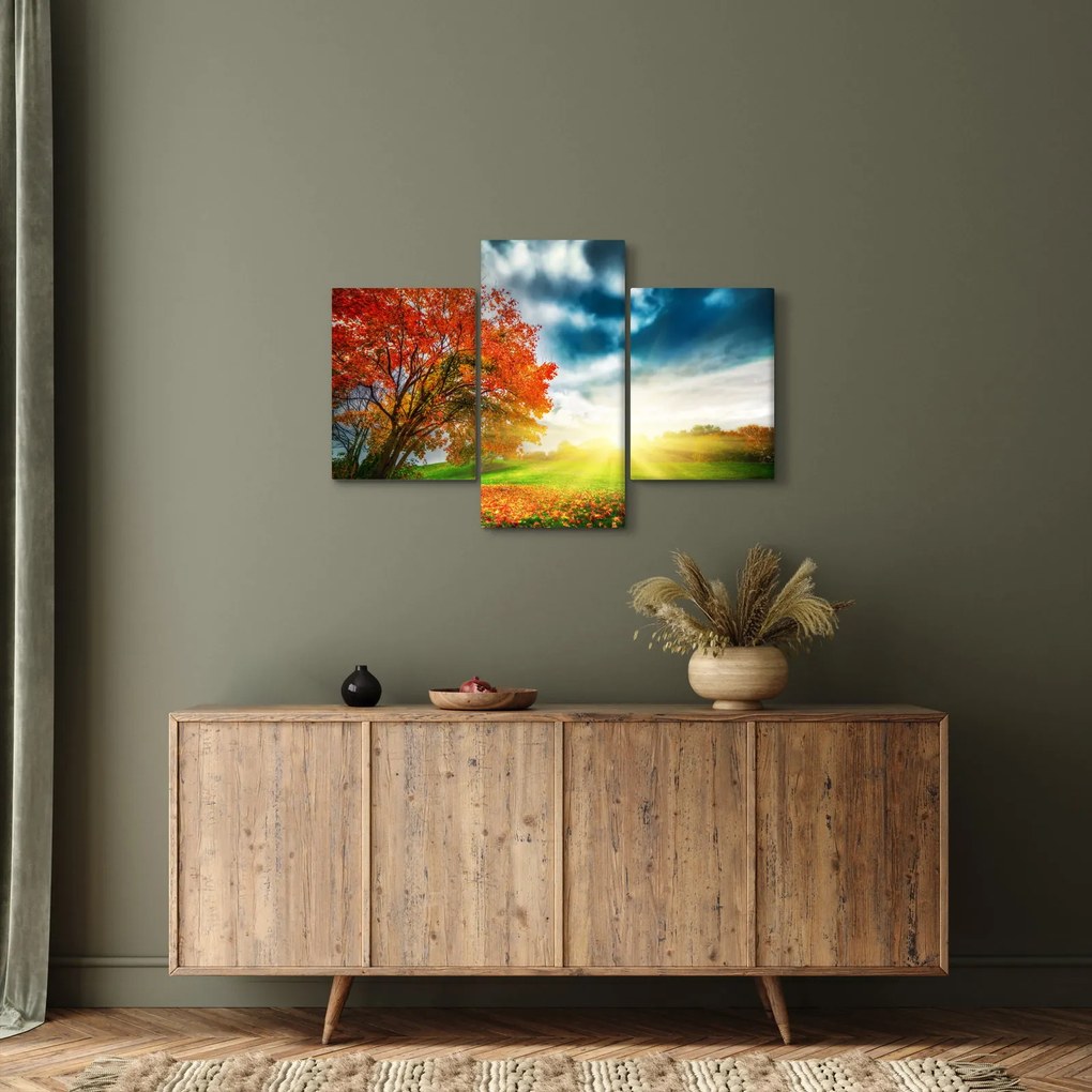 Tablou peisaj cu scufundat în razele solare (90x60 cm)