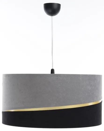Lustră pe cablu SWING 1xE27/60W/230V negru/gri/auriu