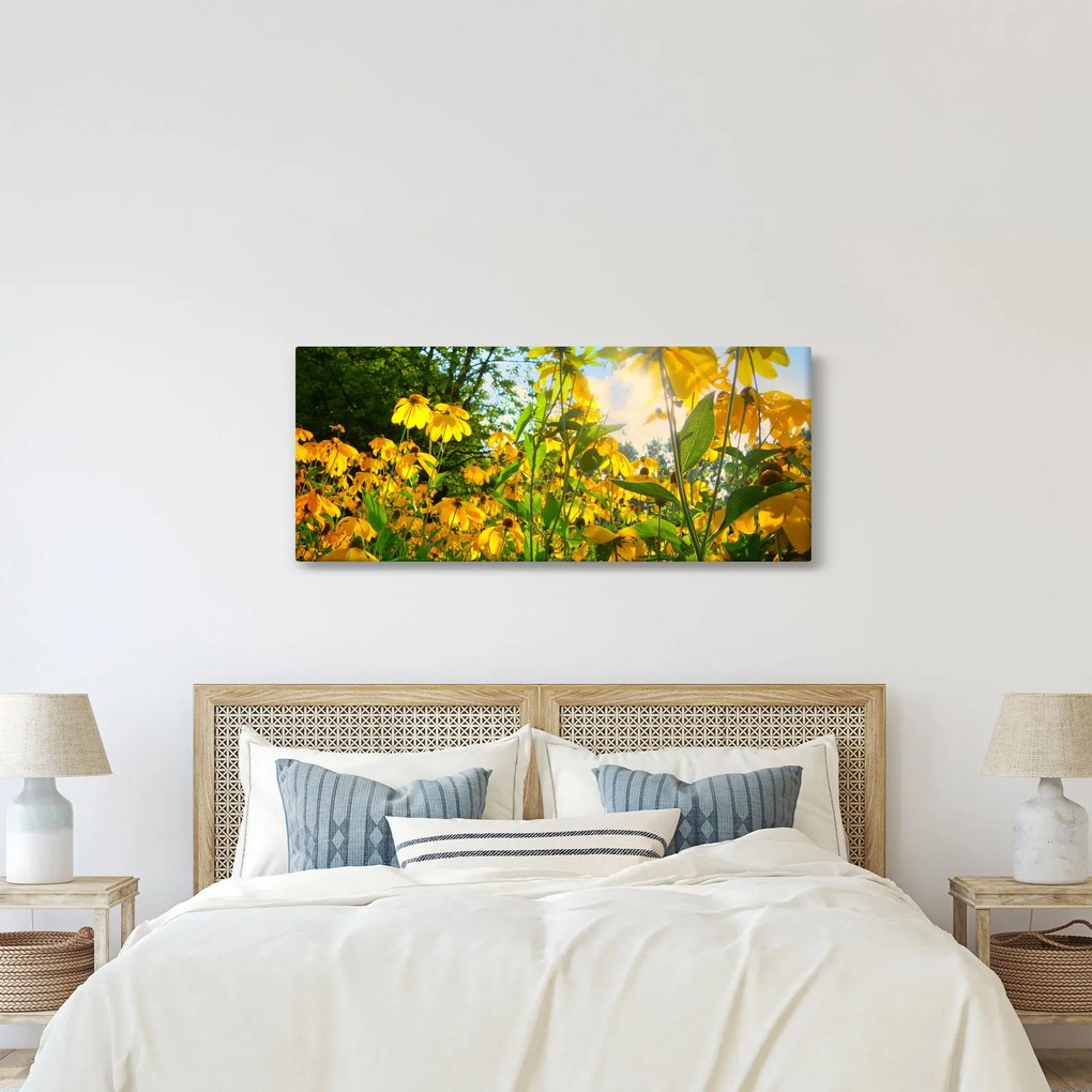 Tablou - Flori galbene (120x50 cm)
