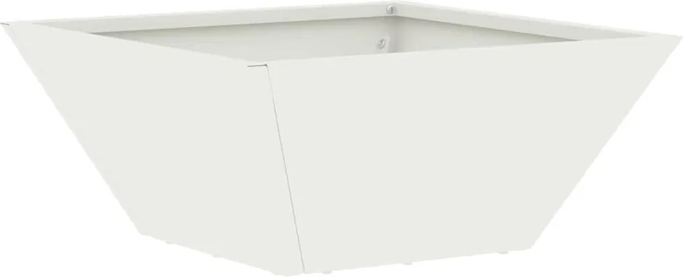 vidaXL Vază pentru Grădină Alb 35 x 35 x 15 cm Oțel laminat la rece