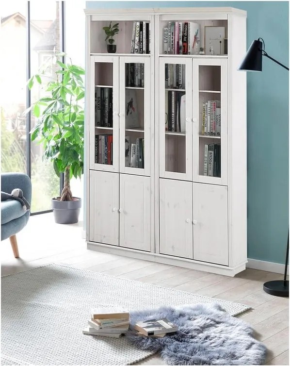 Vitrină albă din lemn de pin 148x223 cm Anita – Støraa