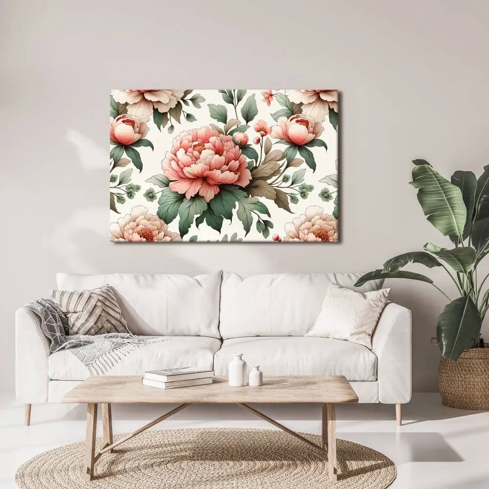 Tablou flori romantice de bujor