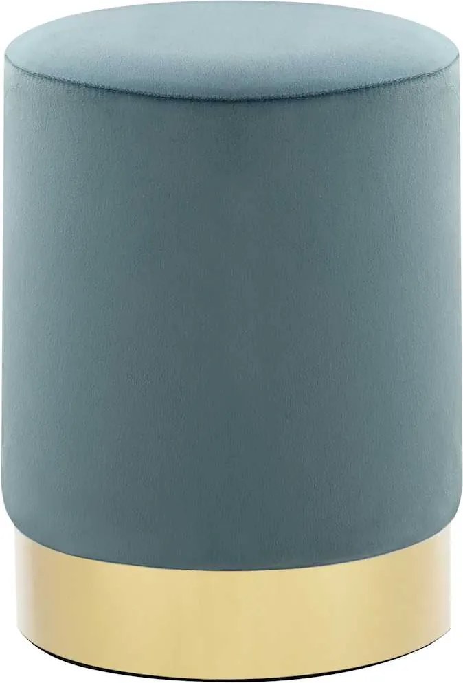vidaXL Taburet, albastru deschis și auriu, catifea 28 x 36 cm