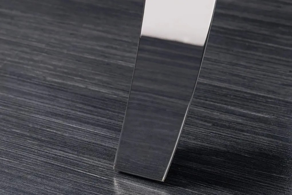 Masa dining, Lemn de Tec, Sticla, Otel Crom, MODERN BAROCK BARRACUDA 200cm