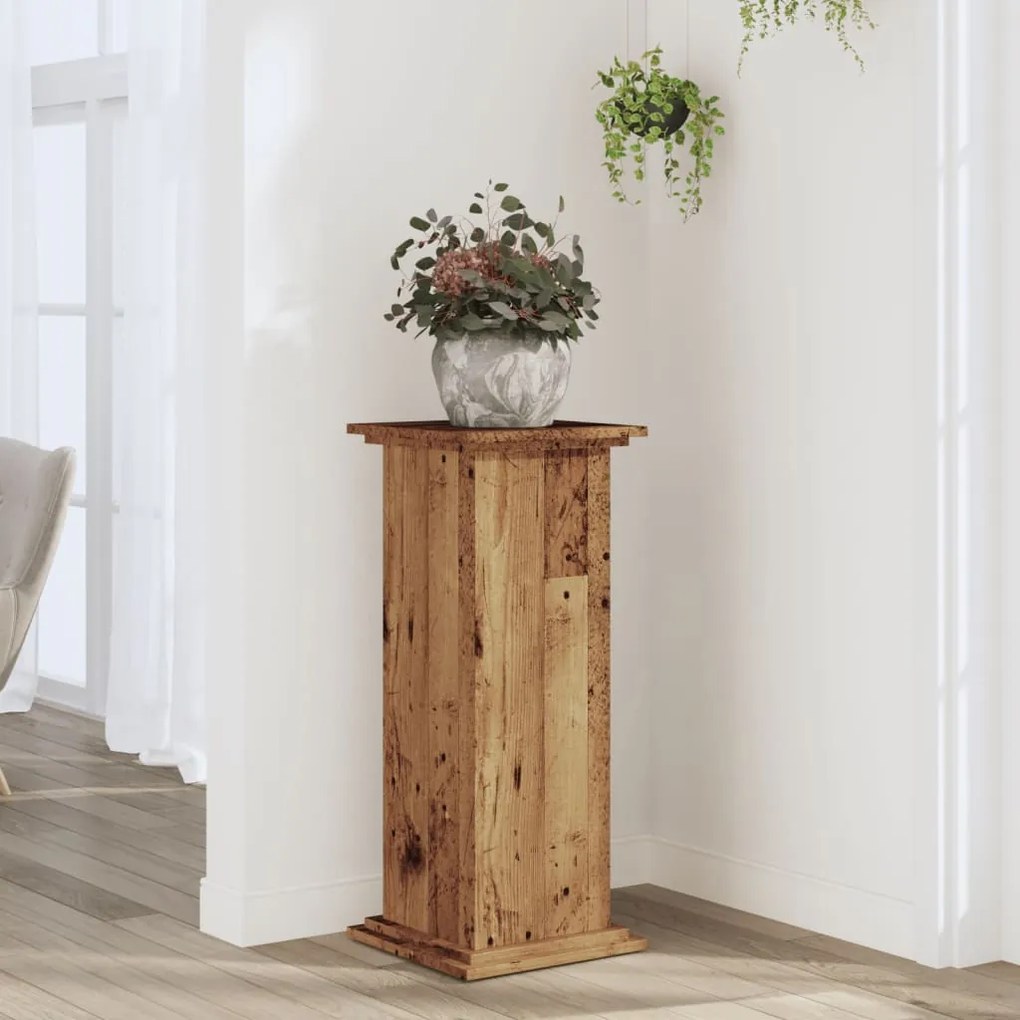 vidaXL Suport de plante, lemn vechi, 33x33x80 cm, lemn prelucrat