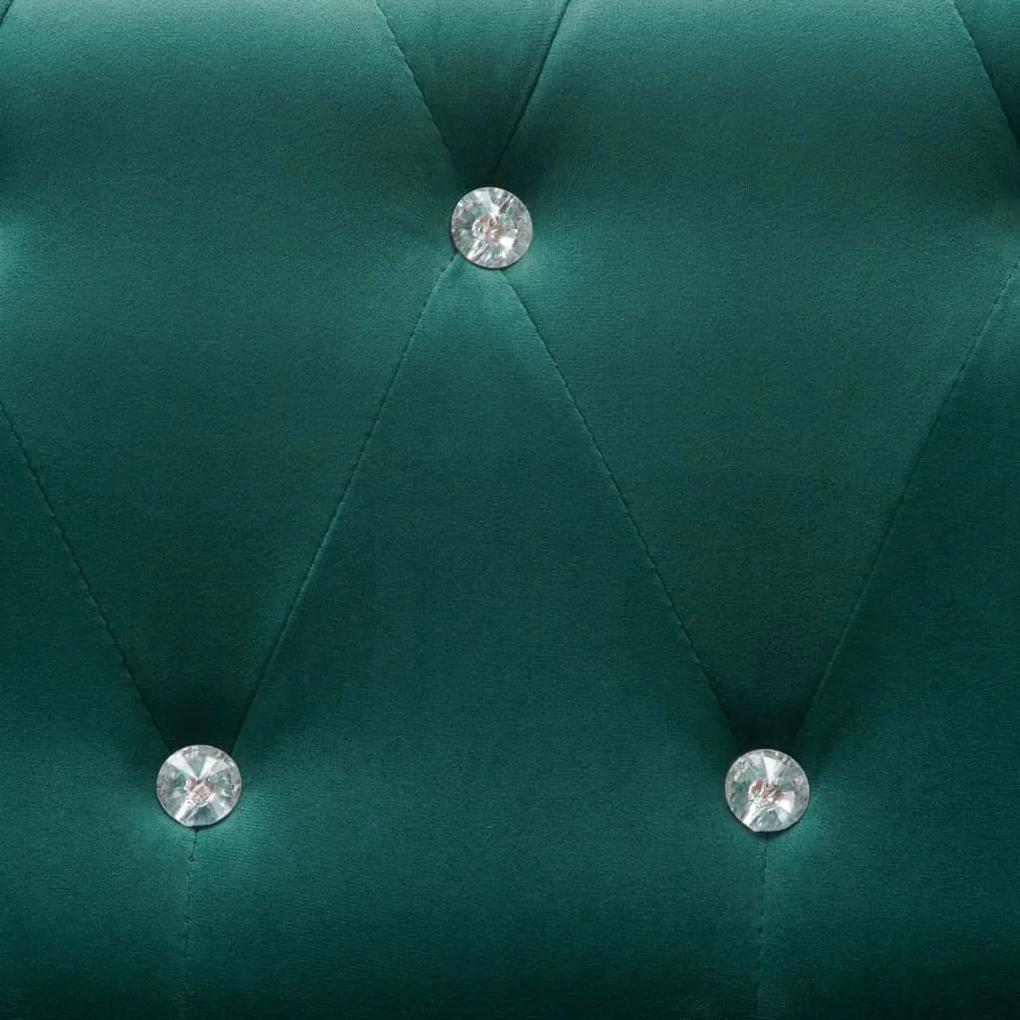 Set canapele Chesterfield 2 piese, tapiterie catifea, verde Verde, 2 locuri + 3 locuri