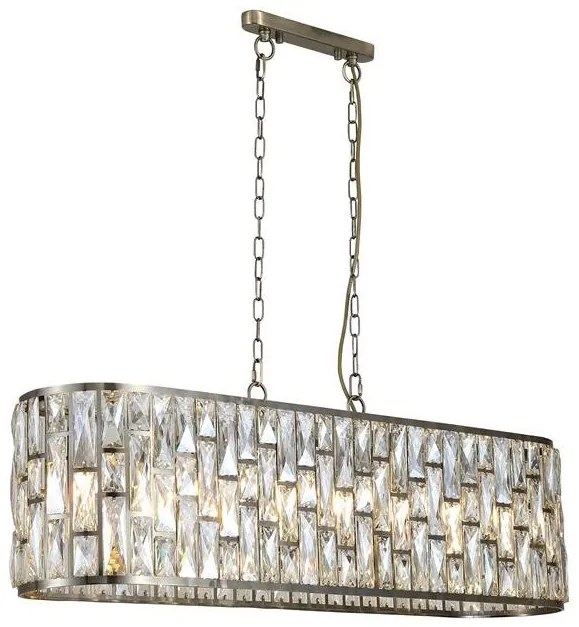 Lustra metal alama antic, sticla sampanie Bijou 8Lt