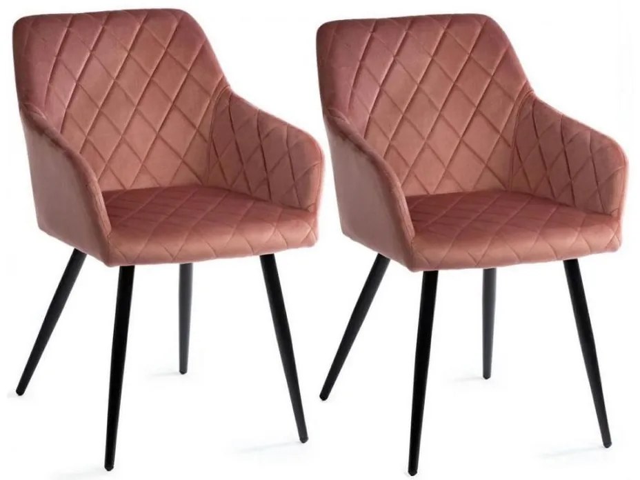SET 2 scaune de dining RICO, roz, design modern
