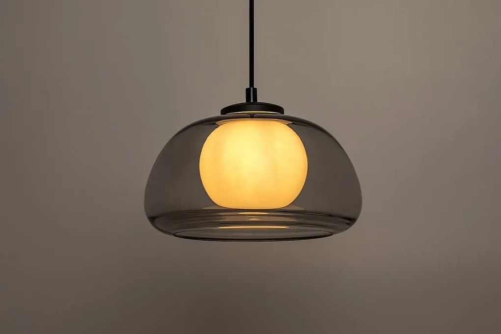 Lustra suspendata sticla fumurie Elowen